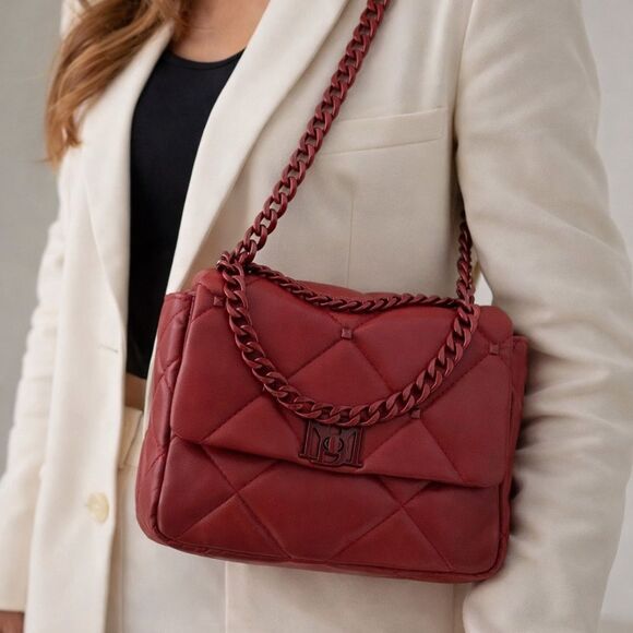 Badgley Mischka Handbags - NWT Badgley Mischka Red Quilted Chain Crossbody Bag MSRP $129